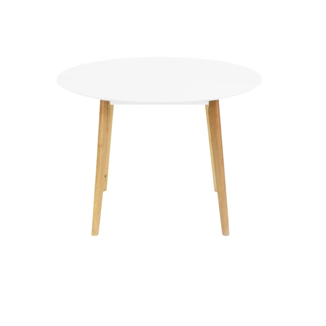 (As-is) Harold Round Dining Table 1.05m - Natural, White - 1 - 10