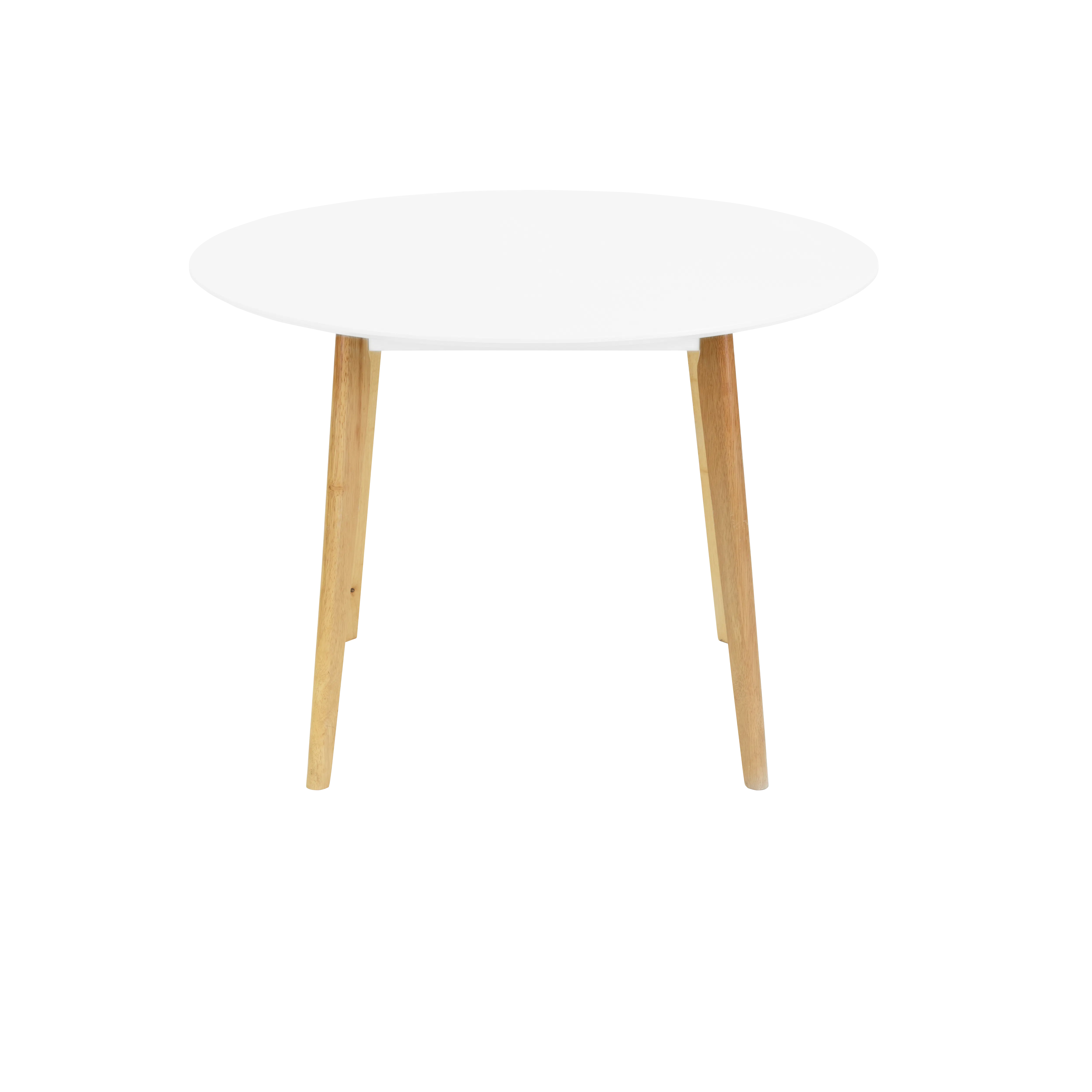 (As-is) Harold Round Dining Table 1.05m - Natural, White - 6 - 12