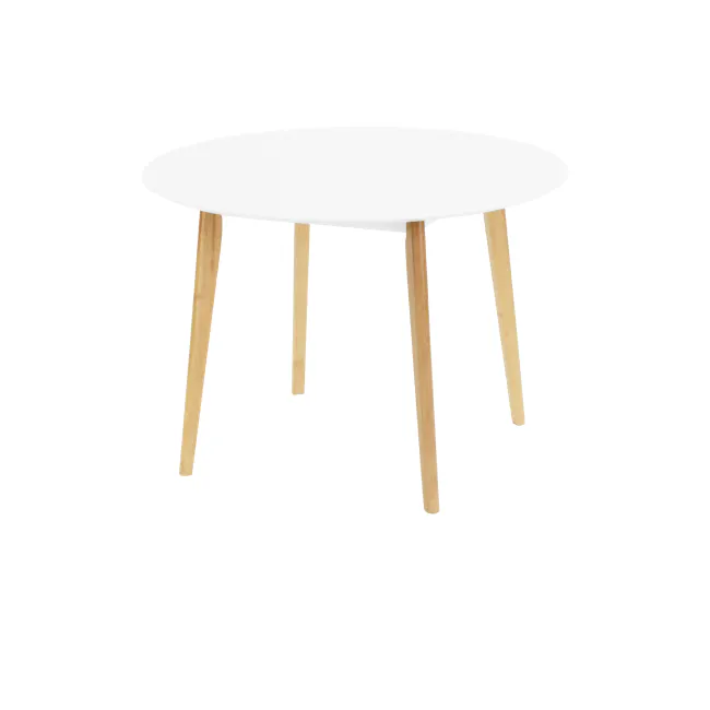 (As-is) Harold Round Dining Table 1.05m - Natural, White - 7 - 23