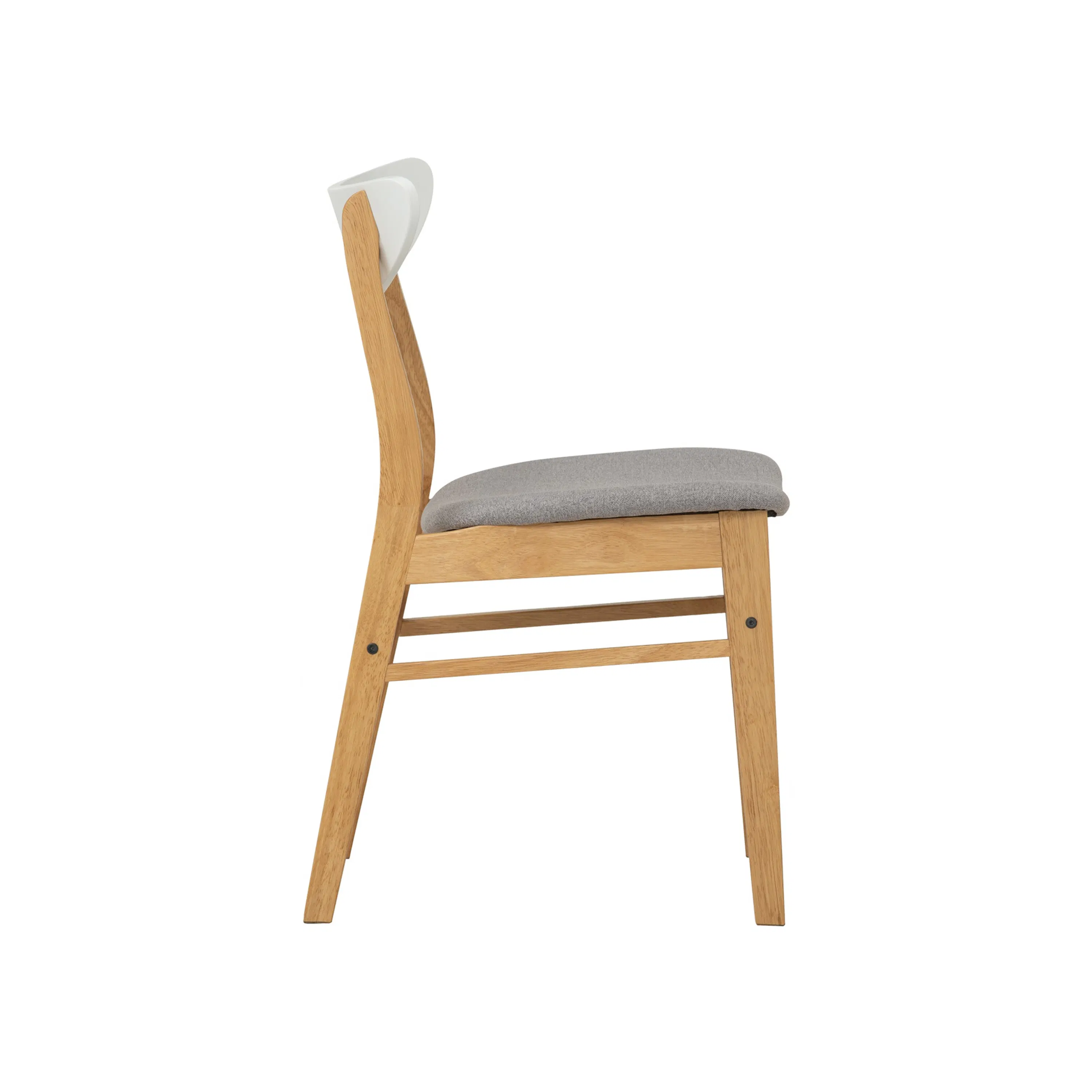 Charmant Dining Table 1.4m with 4 Macy Dining Chairs in Natural, White - 17