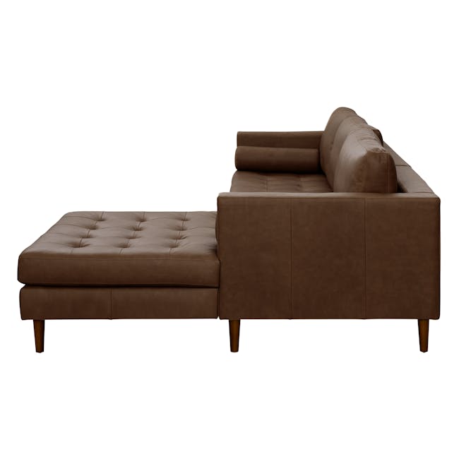Nolan L-Shaped Sofa - Mocha Brown (Premium Aniline Leather) - 4