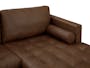 Nolan L-Shaped Sofa - Mocha Brown (Premium Aniline Leather) - 3