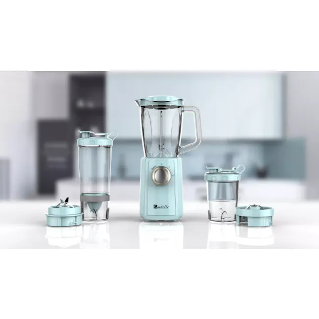 Odette Multifunction 2-Speed Table Top Personal Blender - Light Blue - 2 - Light blue kitchen blender, modern kitchen