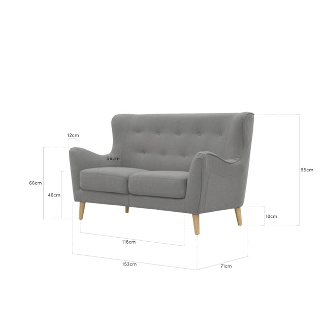 Jacob 2 Seater Sofa - Slate - 4