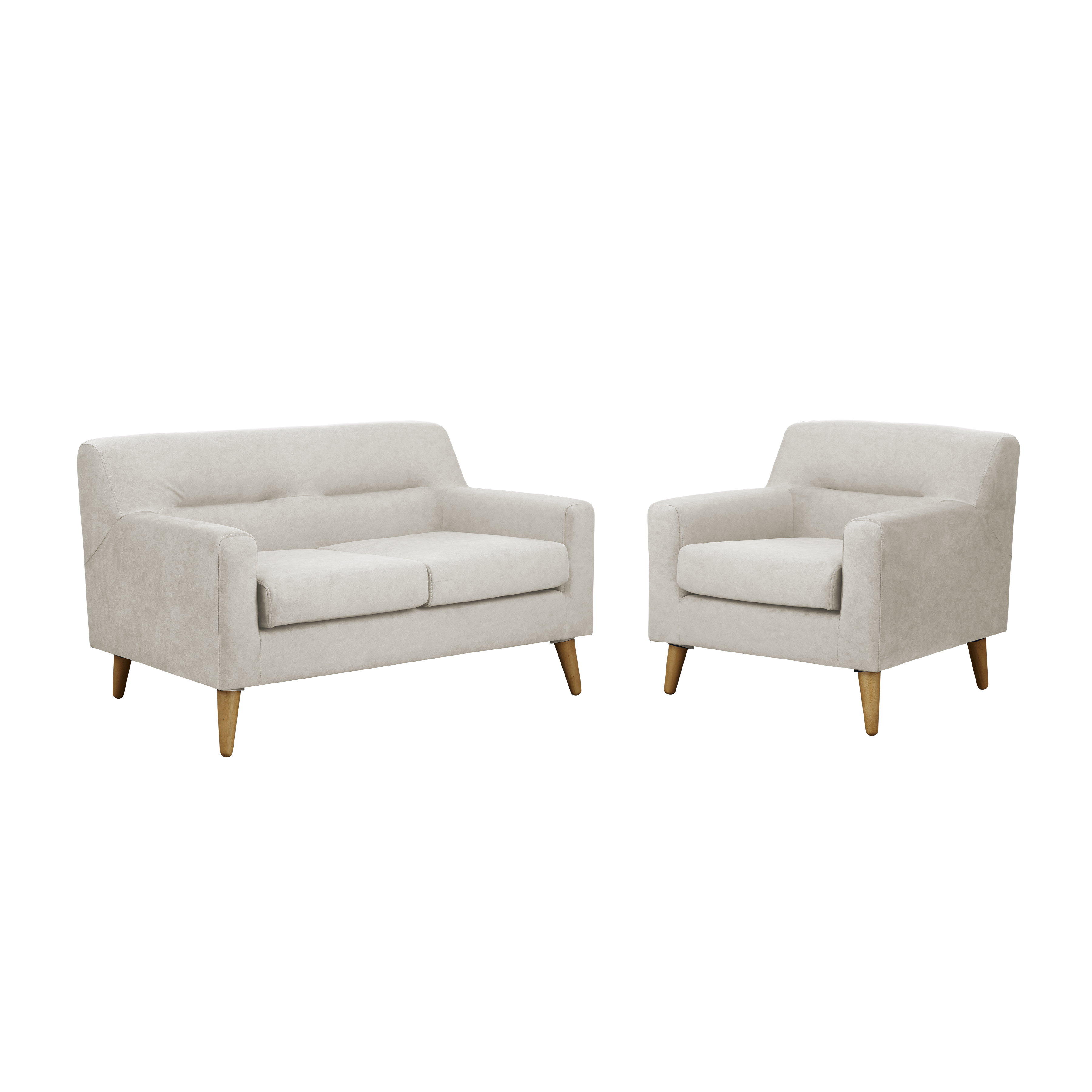 Damien 2 Seater Sofa with Damien Armchair - Sandstorm (Scratch Resistant Fabric)