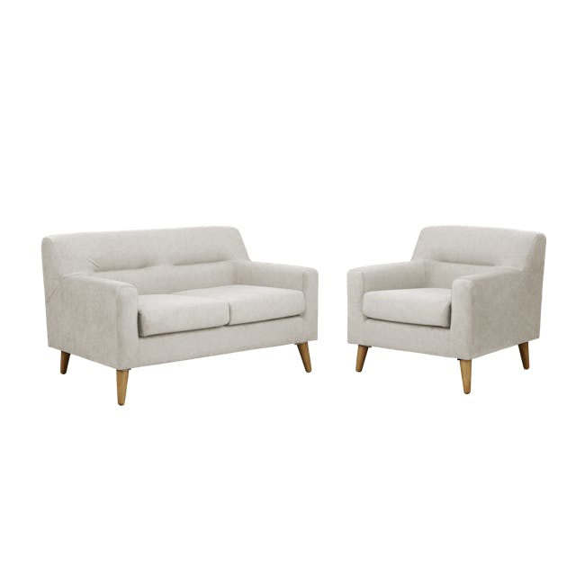 Damien 2 Seater Sofa with Damien Armchair - Sandstorm (Scratch Resistant Fabric) - 0