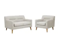 Damien 2 Seater Sofa with Damien Armchair - Sandstorm (Scratch Resistant Fabric)