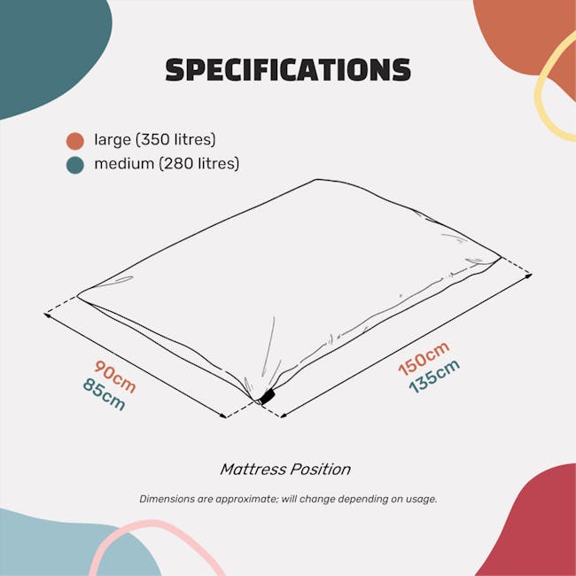 Doob Medium Plopsta' - Chalk Violet (Water Repellent) - 5 - Large (350 litres), Medium (280 litres), 90cm, 85cm, 150cm