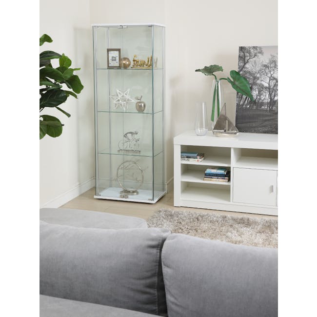Haider Glass Cabinet 0.6m - White - 1