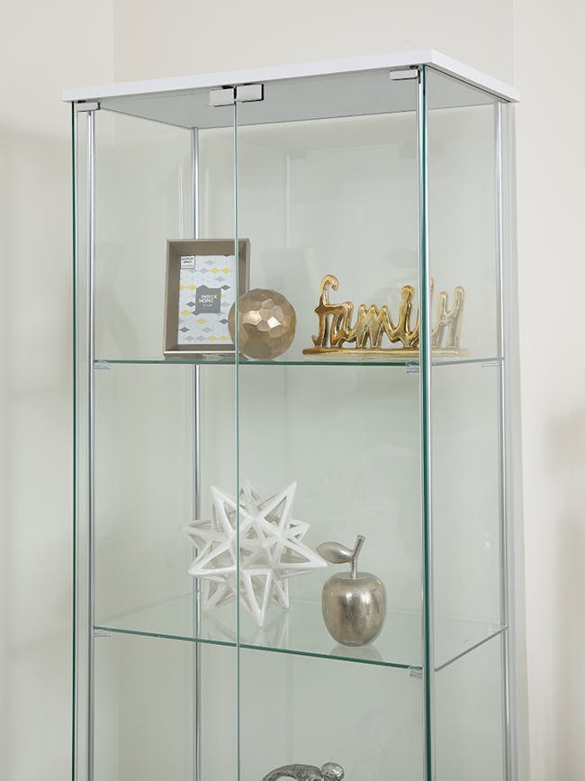 Haider Glass Cabinet 0.6m - White - 2