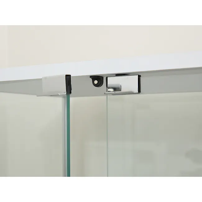 Haider 2 Door Glass Cabinet 0.6m - White - 5 - Glass shower enclosure, sleek design, modern bathroom, transparent glass