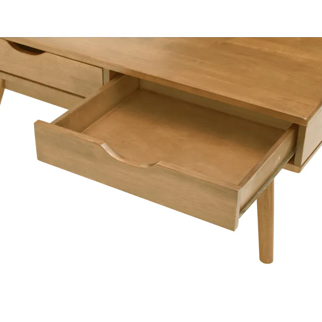 Lamar Twin Drawer Coffee Table - Oak - 2 - Wooden drawer, minimalist design, open drawer, wooden table, side table, wooden