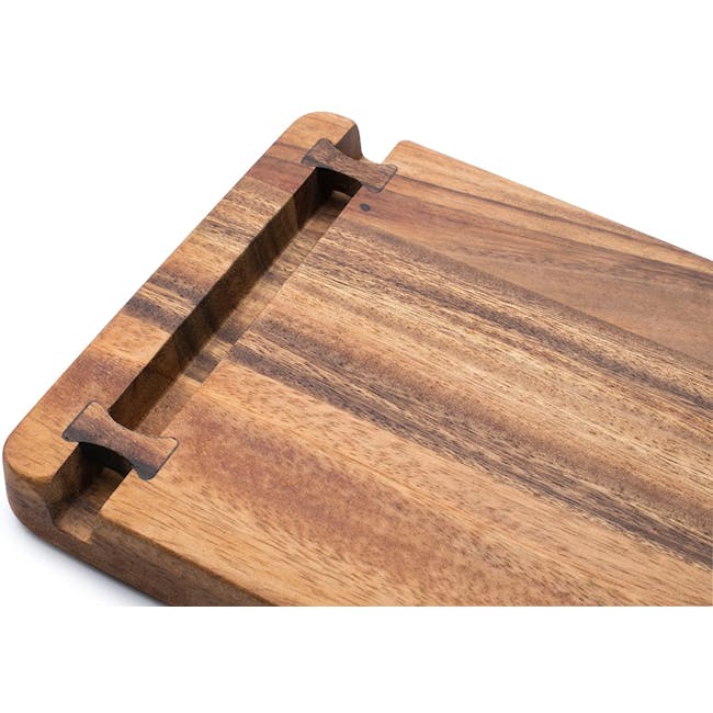 Ironwood Cutting Cheese Acacia Board With Small Knife Holder - 2