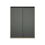 Lorren Sliding Door Wardrobe 3 - Graphite Linen, Herringbone Oak - 0