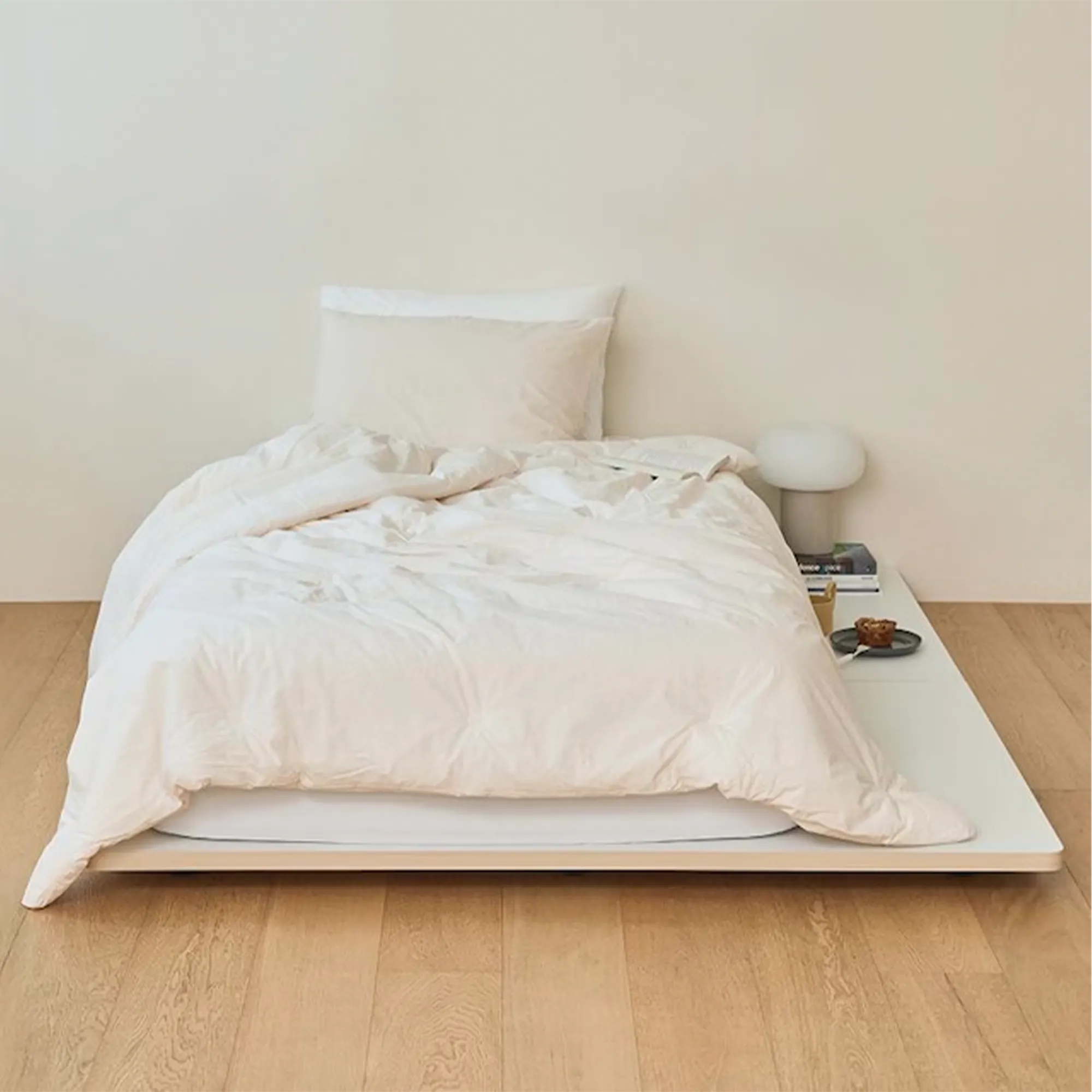 Kira Super Single Low Platform Bed - Warm White - 10