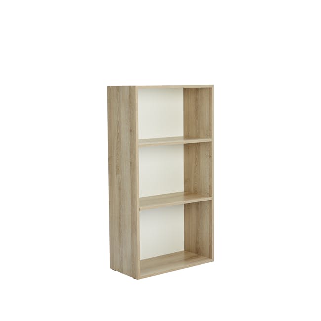Hitoshi 3-Tier Bookshelf - Natural, White - 2
