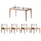 Adelyn Dining Table 1.4m (Sintered Stone) with 4 Niel Chairs in Oak