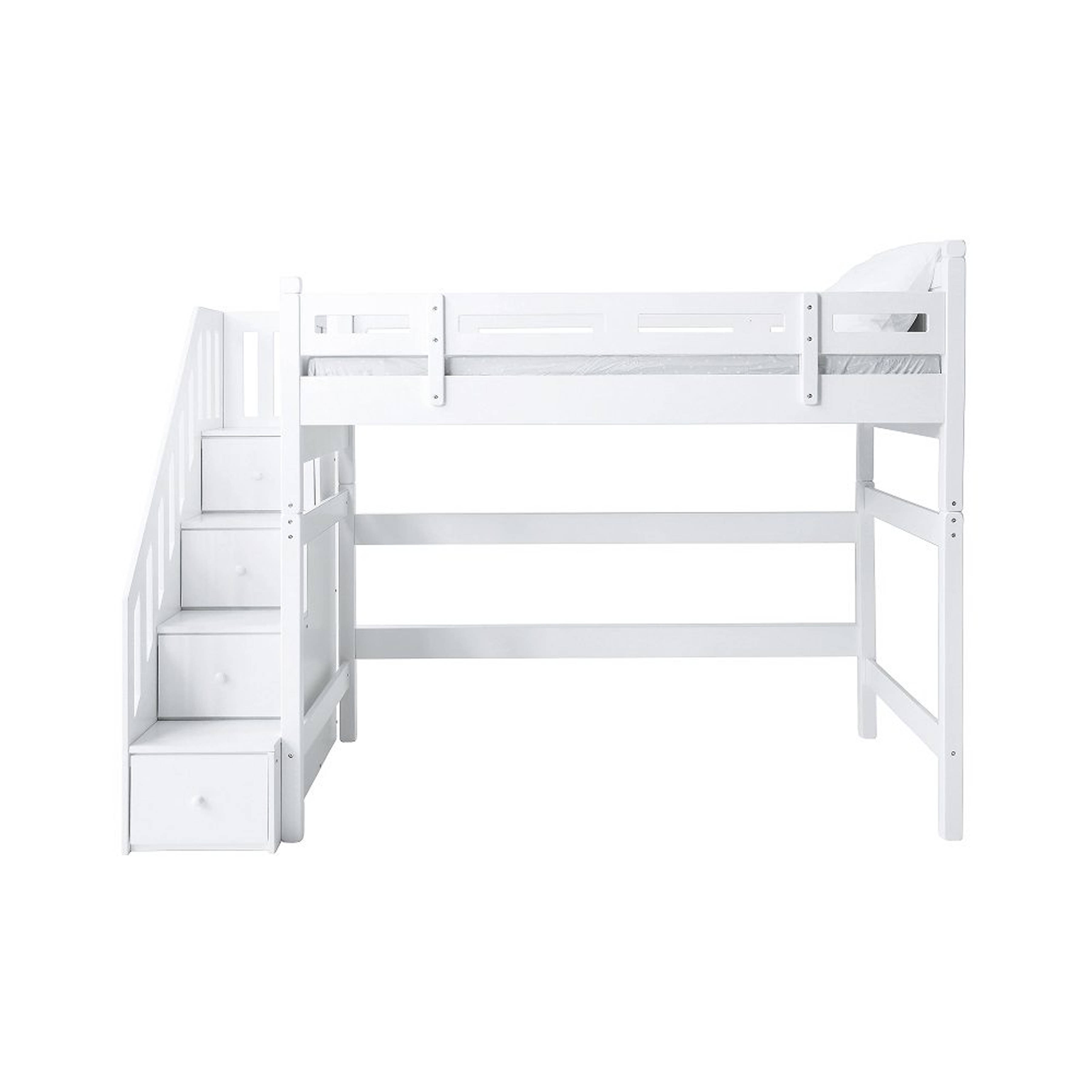 Matt Super Single High Loft Bed with Staircase