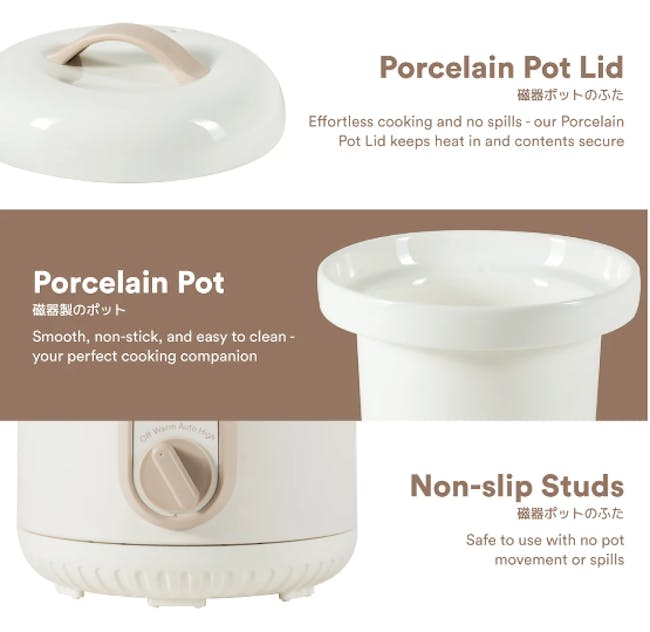 TOYOMI 1L Porcelain Slow Cooker SC 1060/3080 (2 Sizes) - 4