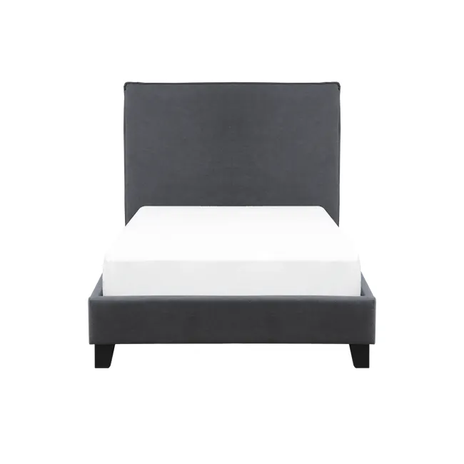 Arthur Single Divan Bed - Urban Grey (Fabric) - 1 - Modern minimalist bed with sleek black and white design, comfortable