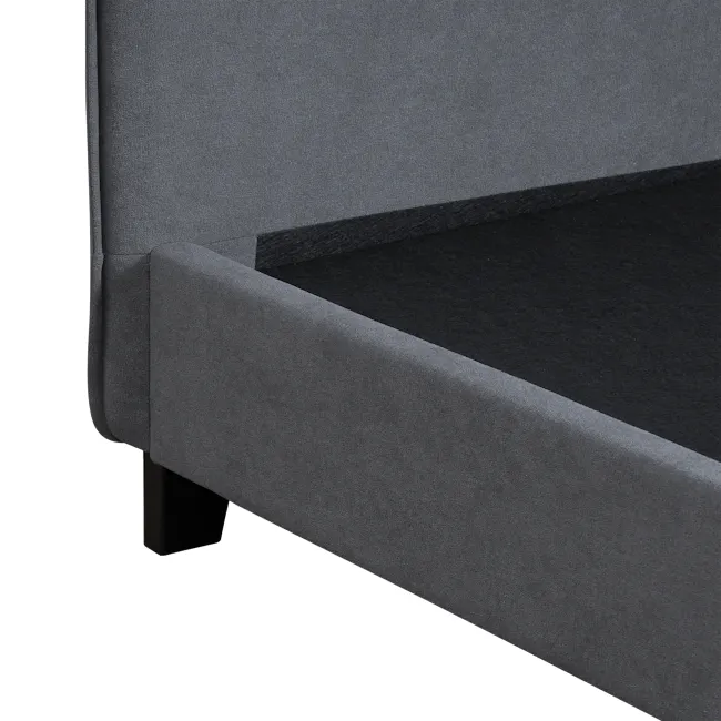 Arthur Single Divan Bed - Urban Grey (Fabric) - 8 - Grey upholstered sofa, modern design, textured fabric, sleek lines