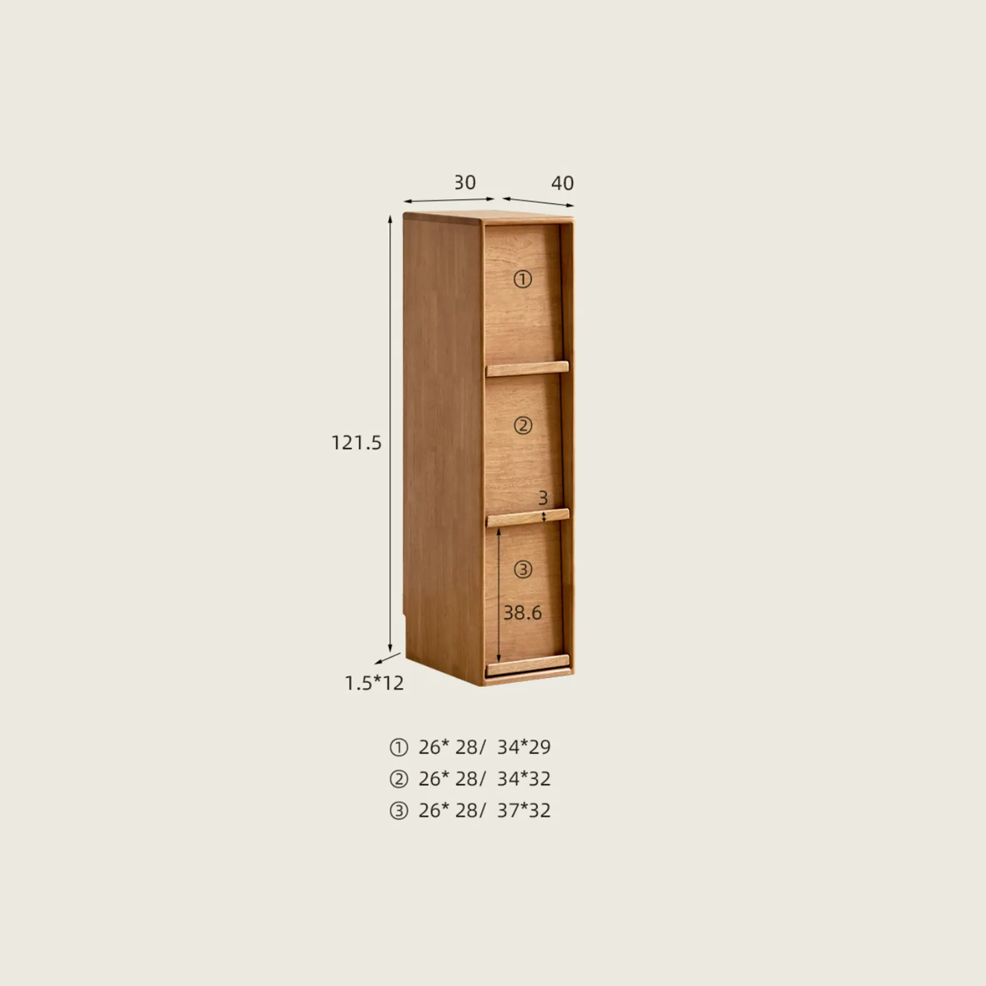 Dano 3-Tier Cabinet - 12