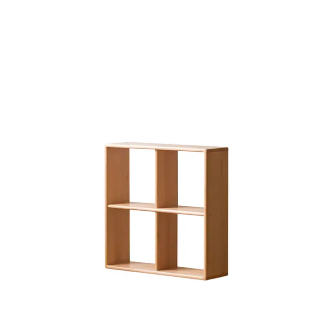 Howy 2 Tier Wooden Kids Open Bookshelf - 1 - Wooden shelf, minimalist design, open shelving, multi-functional, small storage