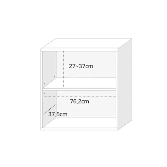 Heidi Cabinet 0.8m - Oak - 9 - Compact shelving unit with dimensions 27-37 cm wide and 2 cm high, White, minimalist shelving