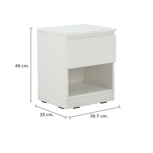 Manis Single Drawer Bedside Table - Walnut - 9