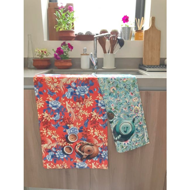 Singlapa Chinese Floral Tea Towel - 2
