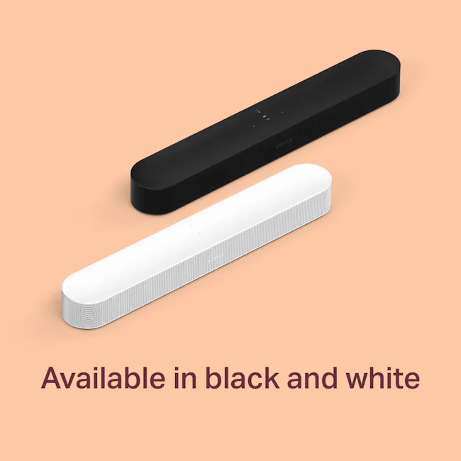Sonos Beam Gen 2 - White - 10 - Sleek black and white stereo system design, Dual black and white speaker options, Modern