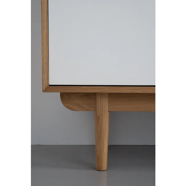 Larisa Sideboard 1.8m - Oak, White - 7 - Wooden table, minimalist design, natural wood finish, rectangular frame, smooth