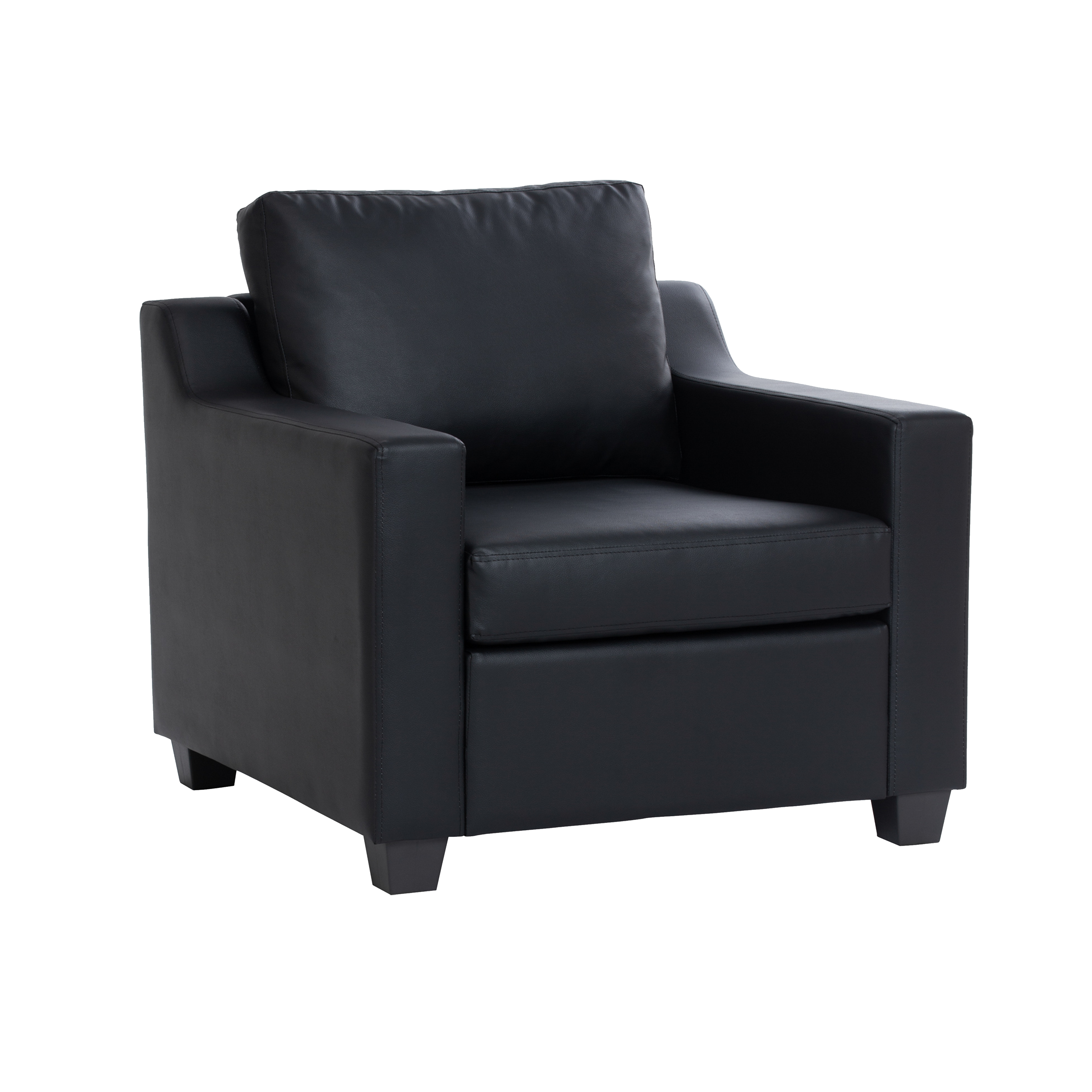 faux leather black armchair