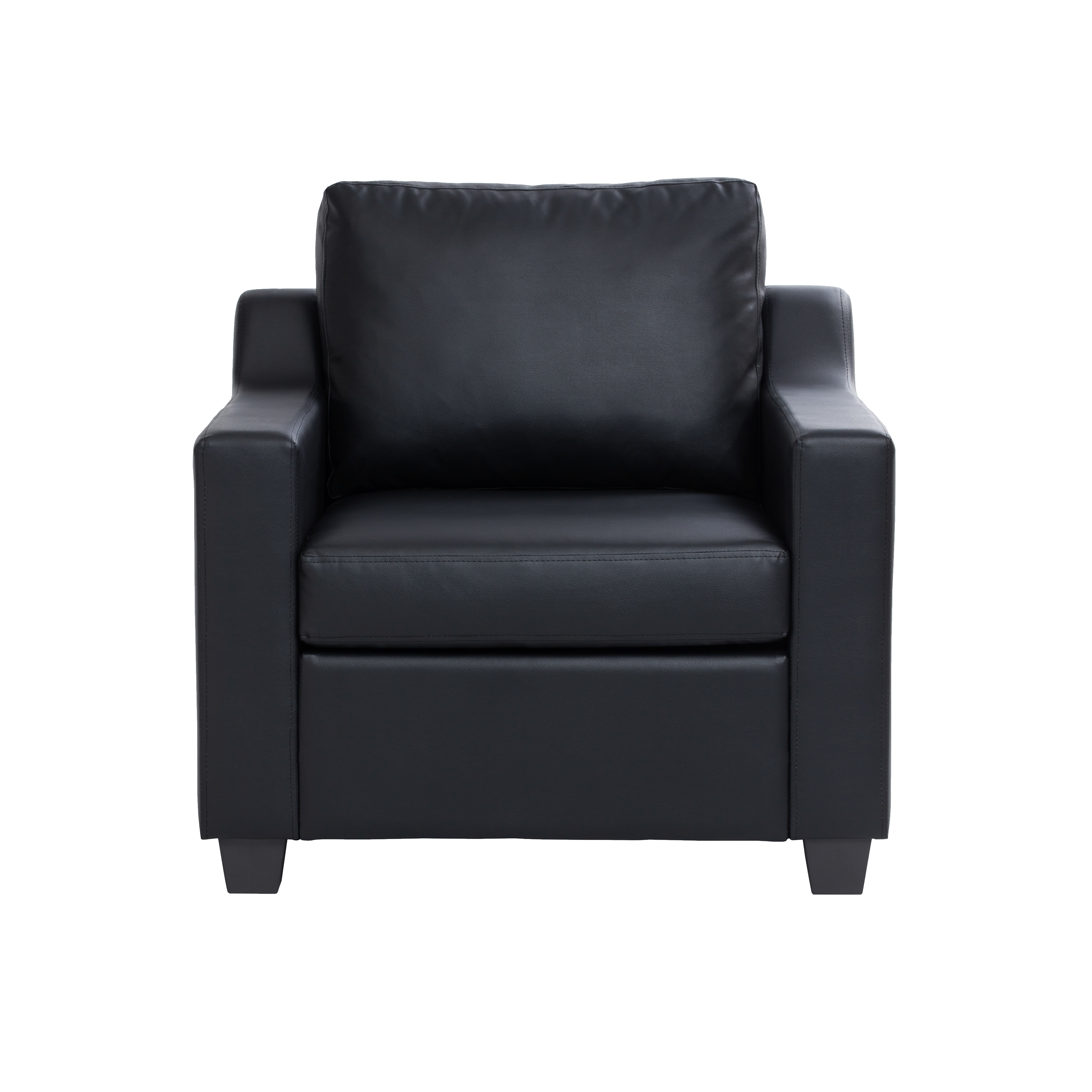 faux leather black armchair