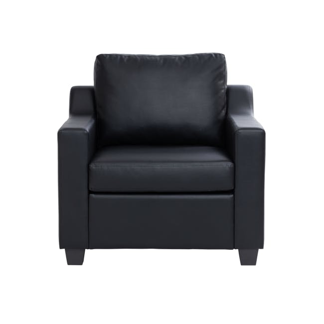 Baleno 3 Seater Sofa with Baleno Armchair - Espresso (Faux Leather) - 9