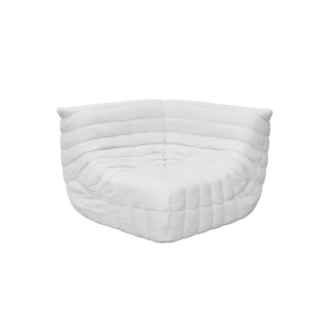 Hayward Corner Low Sofa - White Boucle (Fabric) - 1