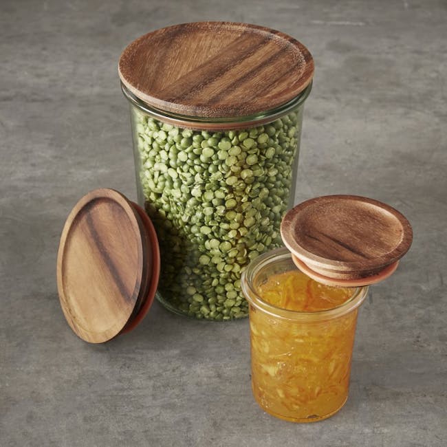 Weck Jar Mold with Acacia Wood Lid and Rubber Seal (7 Sizes) - 3