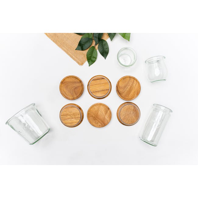 Weck Jar Mold with Acacia Wood Lid and Rubber Seal (7 Sizes) - 5
