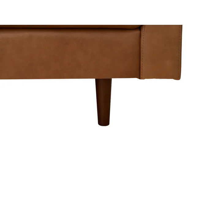 Nolan L-Shaped Sofa - Penny Brown (Premium Aniline Leather) - 9 - Leather sofa upholstery, brown leather upholstery