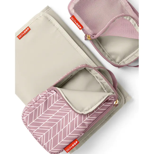 Skip Hop Forma Nappy Backpack - Mauve Mist - 6 - Mini pouch, travel organizer, fabric pouch, mesh pocket, pink and beige