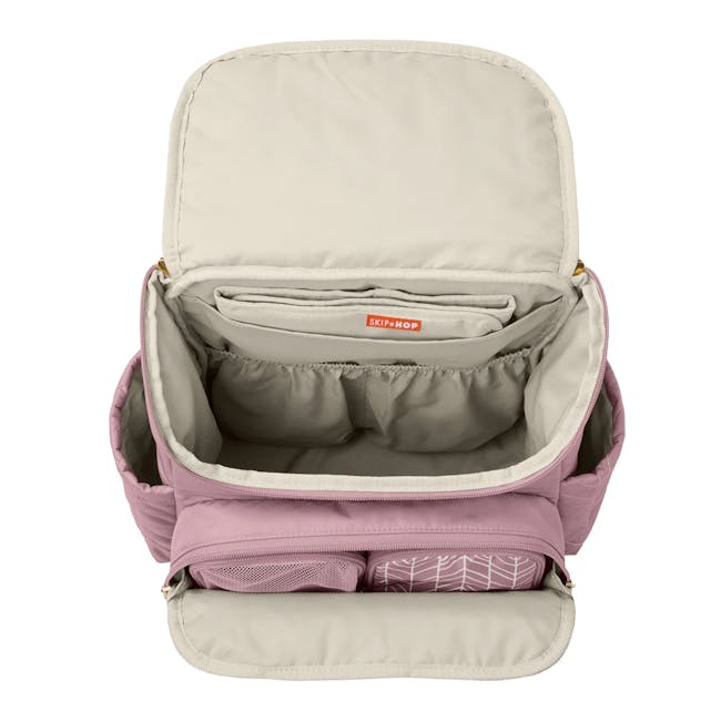 Skip Hop Forma Nappy Backpack - Mauve Mist - 3 - mattress carrier, baby storage bag, baby sleeping bag, baby sleeping pouch