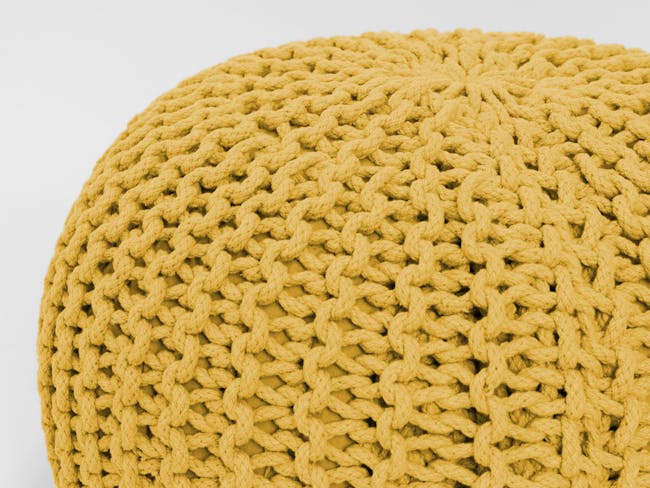 Moana Knitted Pouf - Yellow - 3