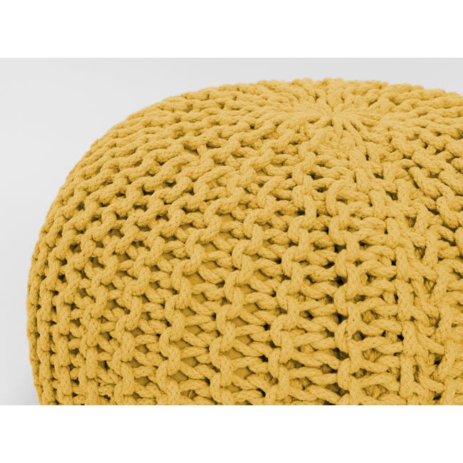 Moana Knitted Pouf - Yellow - 2