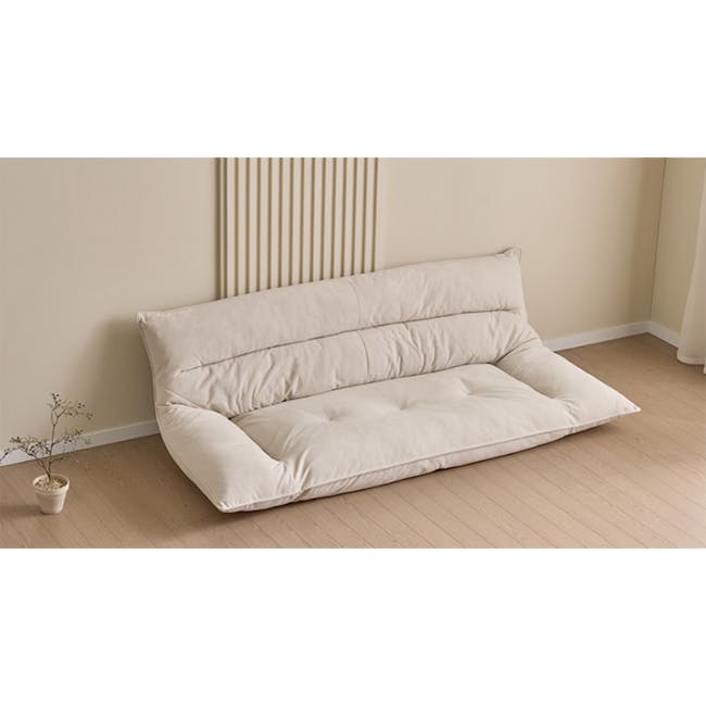Nube 3 Seater Sofa - Ivory (Pet Friendly) - 10 - Cream-colored, modern, minimalist, cushioned, L-shape, ergonomic, cozy