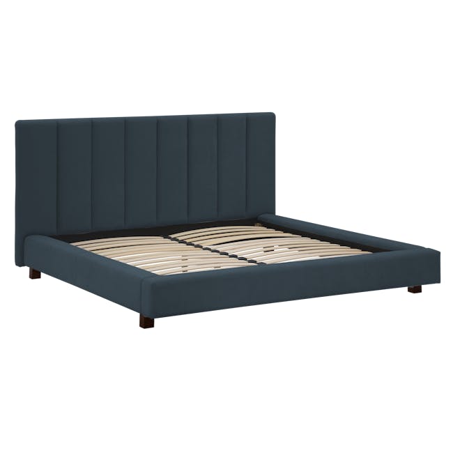 Elliot King Bed in Midnight with 2 Lewis Bedside Tables in Black, Oak - 5
