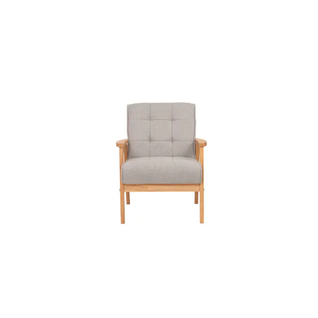 Tucson 3 Seater Sofa with Tucson Armchair - Natural, Dolphin Grey (Fabric) - 10 - Modern upholstered armchair, light gray