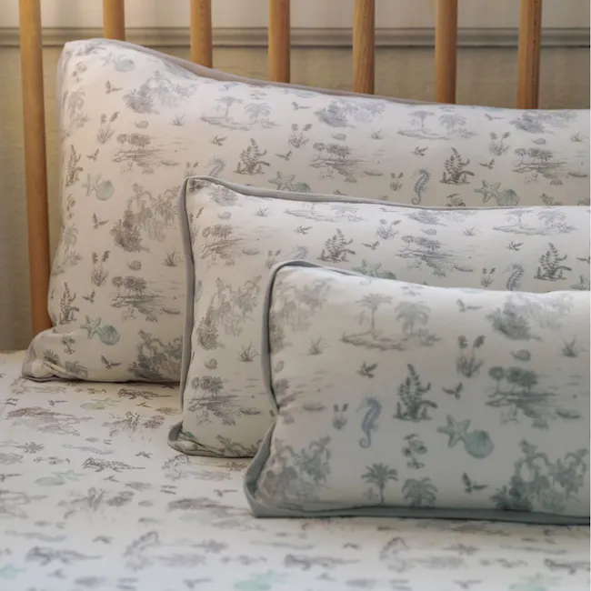House of Holly Luxe Cloud Pillow - Seaside Toile Aqua (3 sizes) - 5