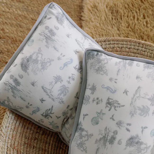 House of Holly Luxe Cloud Pillow - Seaside Toile Aqua (3 sizes) - 3