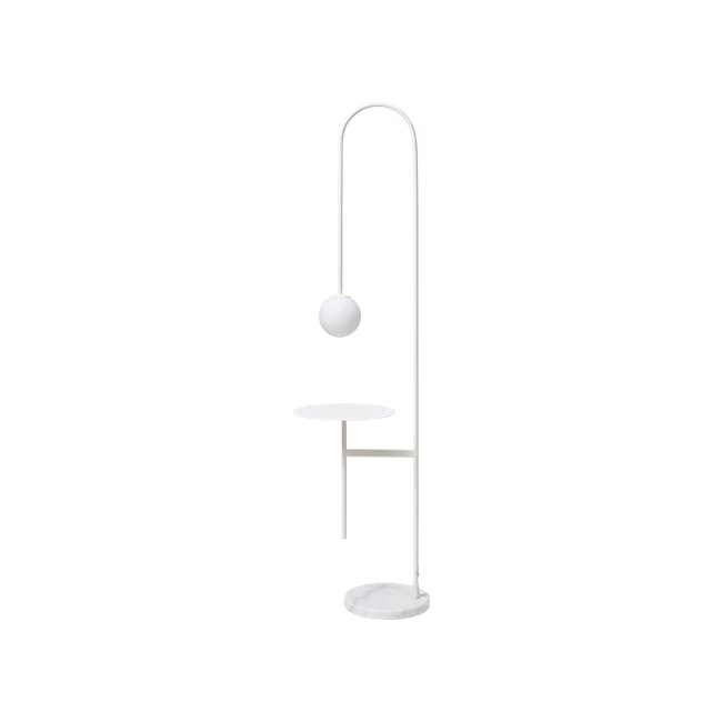 Cilja Floor Lamp with Side Table - White - 1