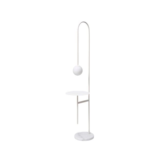 Cilja Floor Lamp with Side Table - White - 11